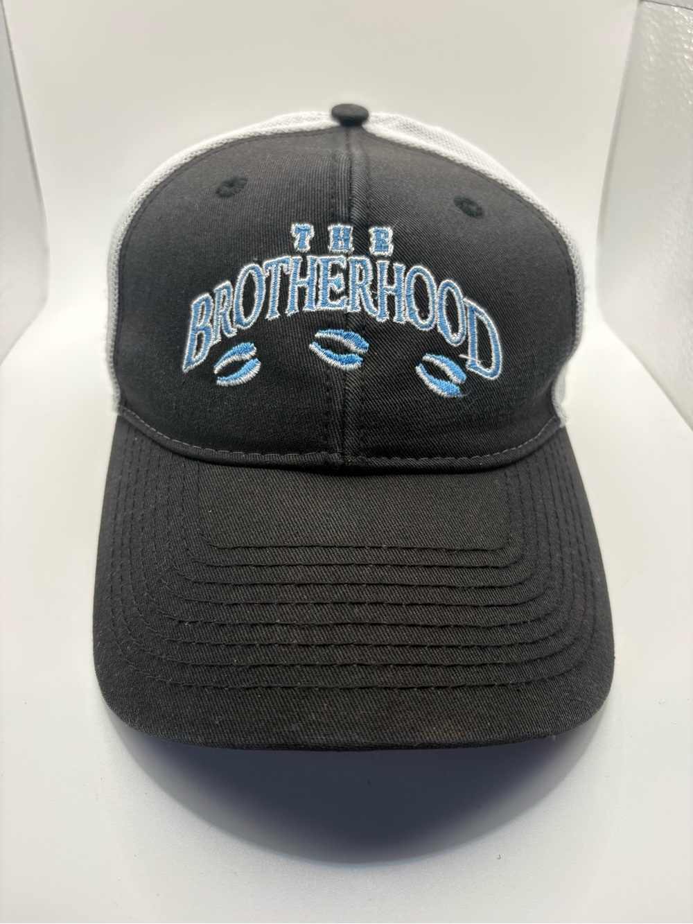 The Game The Brotherhood Black White Mesh Trucker Hat Adjustable